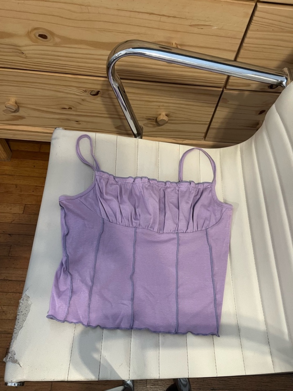 Lilac Ruched Bust Spaghetti Strap Cami - Women